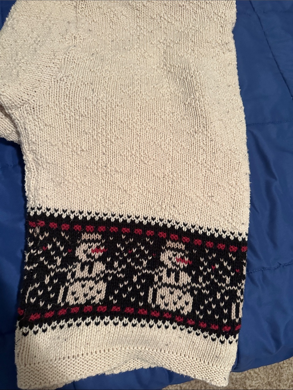 croft & barrow Cream Fair Isle Snowman & Fox Holiday Sweater - Picture 7 of 8